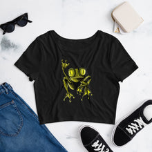 Load image into Gallery viewer, Women’s Green Frog Crop Tee