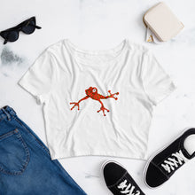 Load image into Gallery viewer, Women’s Red Frog Crop Tee