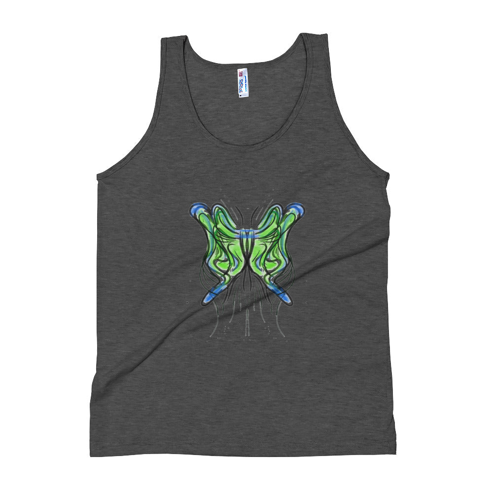 Unisex Green Butterfly Tank Top