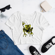 Load image into Gallery viewer, Women’s Green Frog Crop Tee
